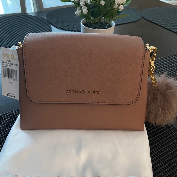 Michael kors Portia flap crossbody "Dusty Rose" - Picture 2 of 4